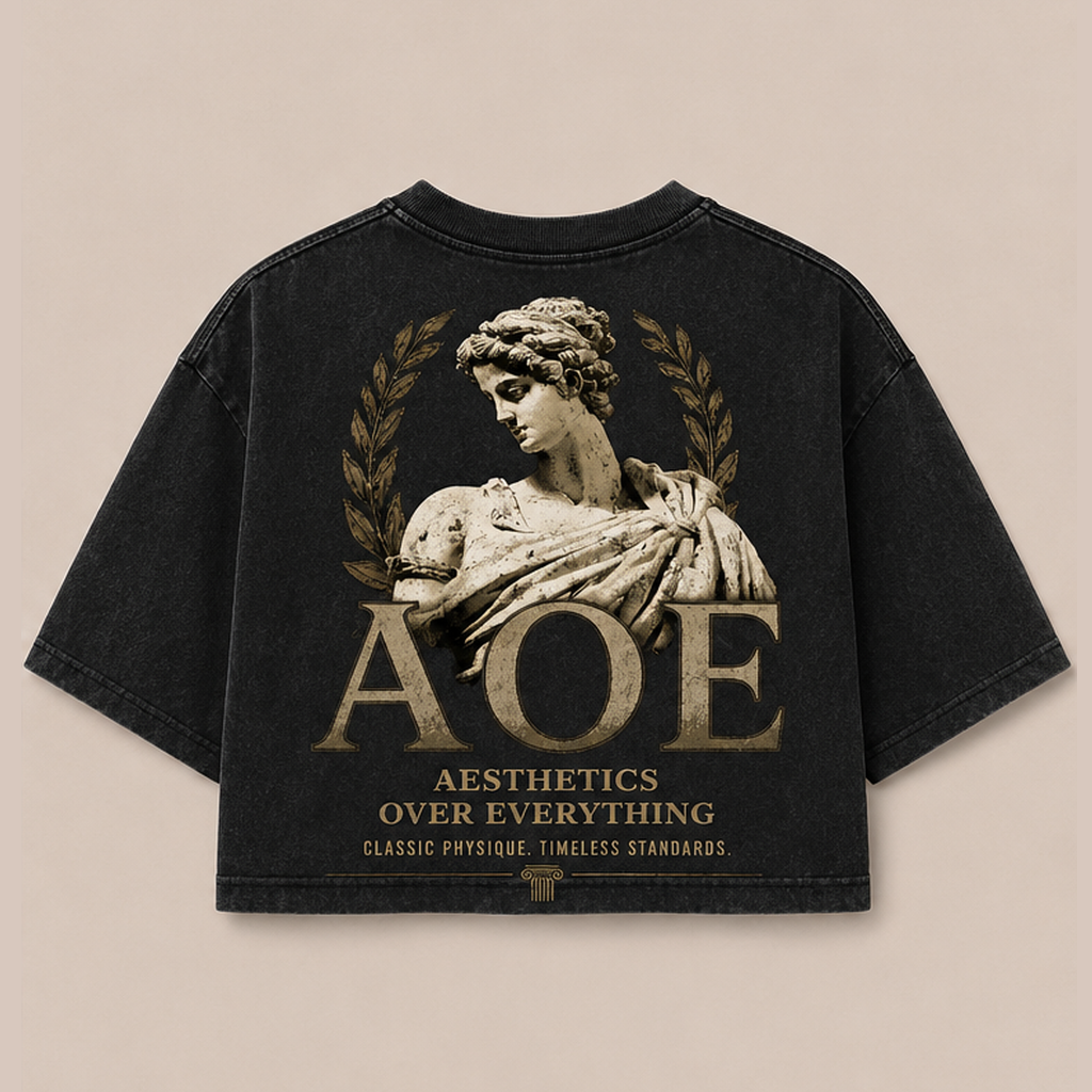AOE Muse cropped tee, back print
