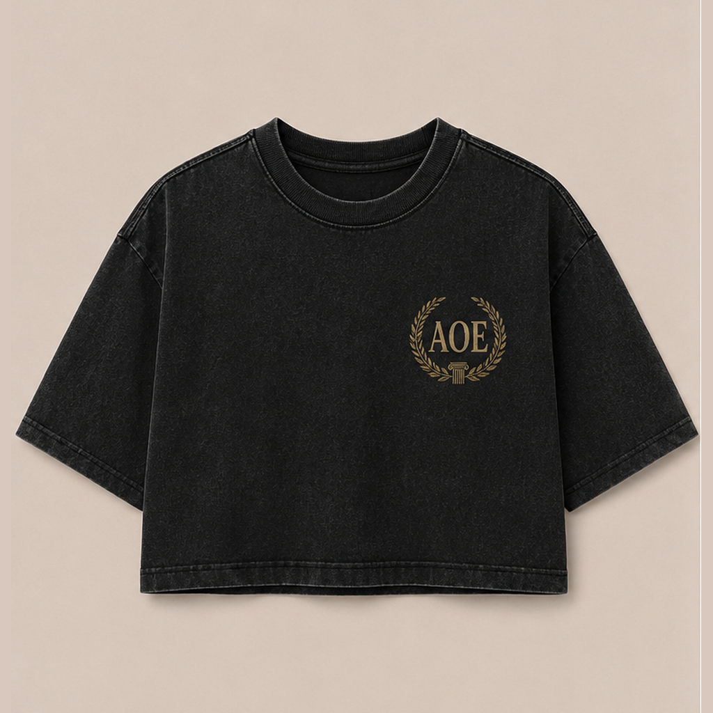 AOE Muse cropped tee, front